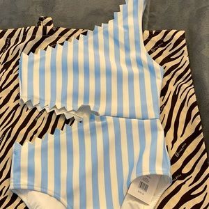 Onia Macro Stripe Blue Bell one piece
